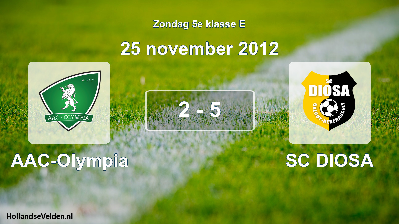 Total number of matches played: AAC-Olympia - SC DIOSA 2 - 5 (25 November 2012)