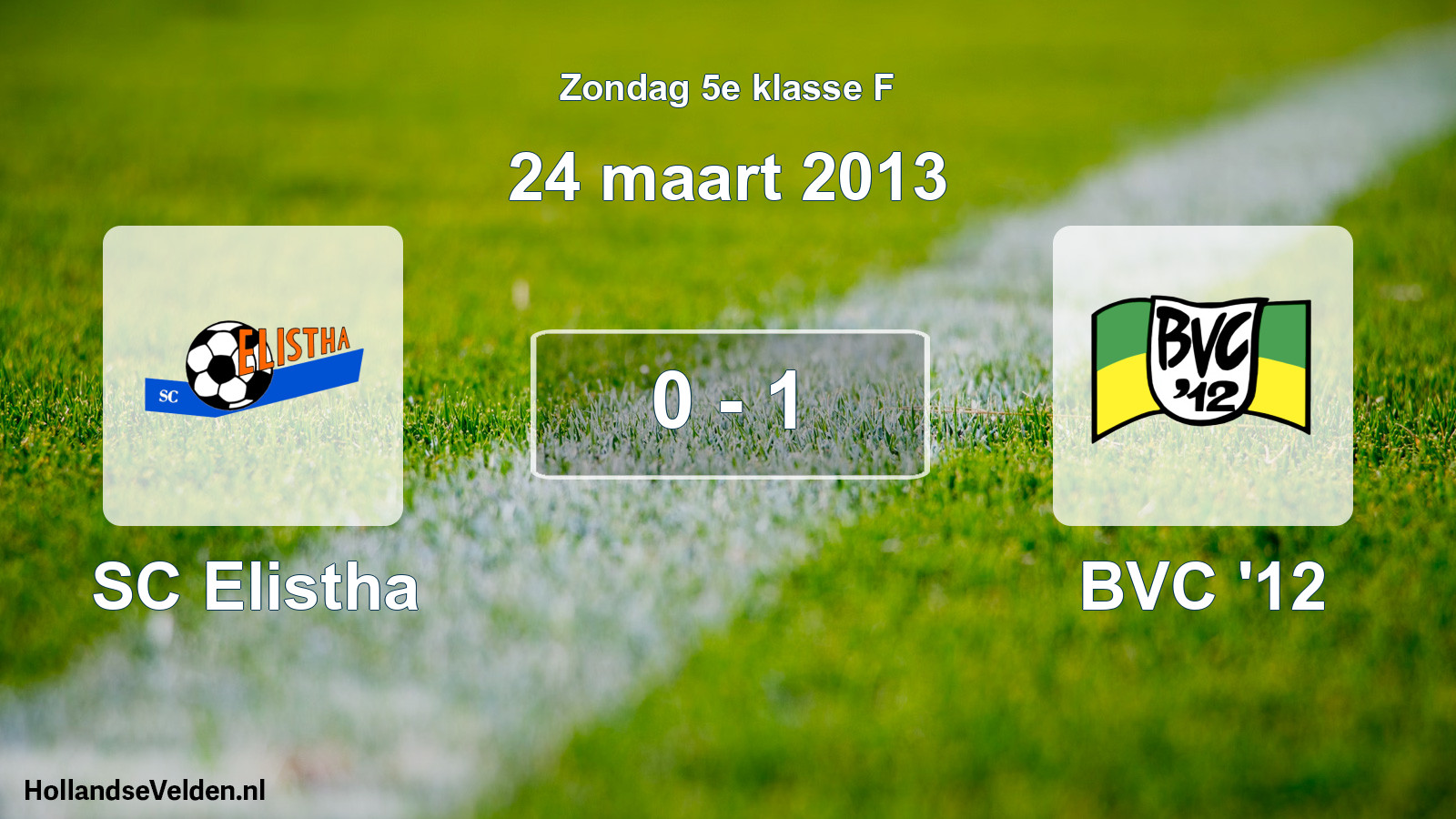 Total number of matches played: SC Elistha - BVC '12 0 - 1 (24 March 2013)