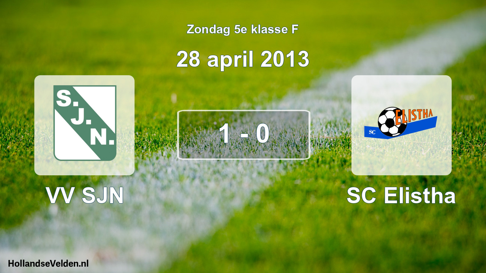 Total number of matches played: VV SJN - SC Elistha 1 - 0 (28 April 2013)