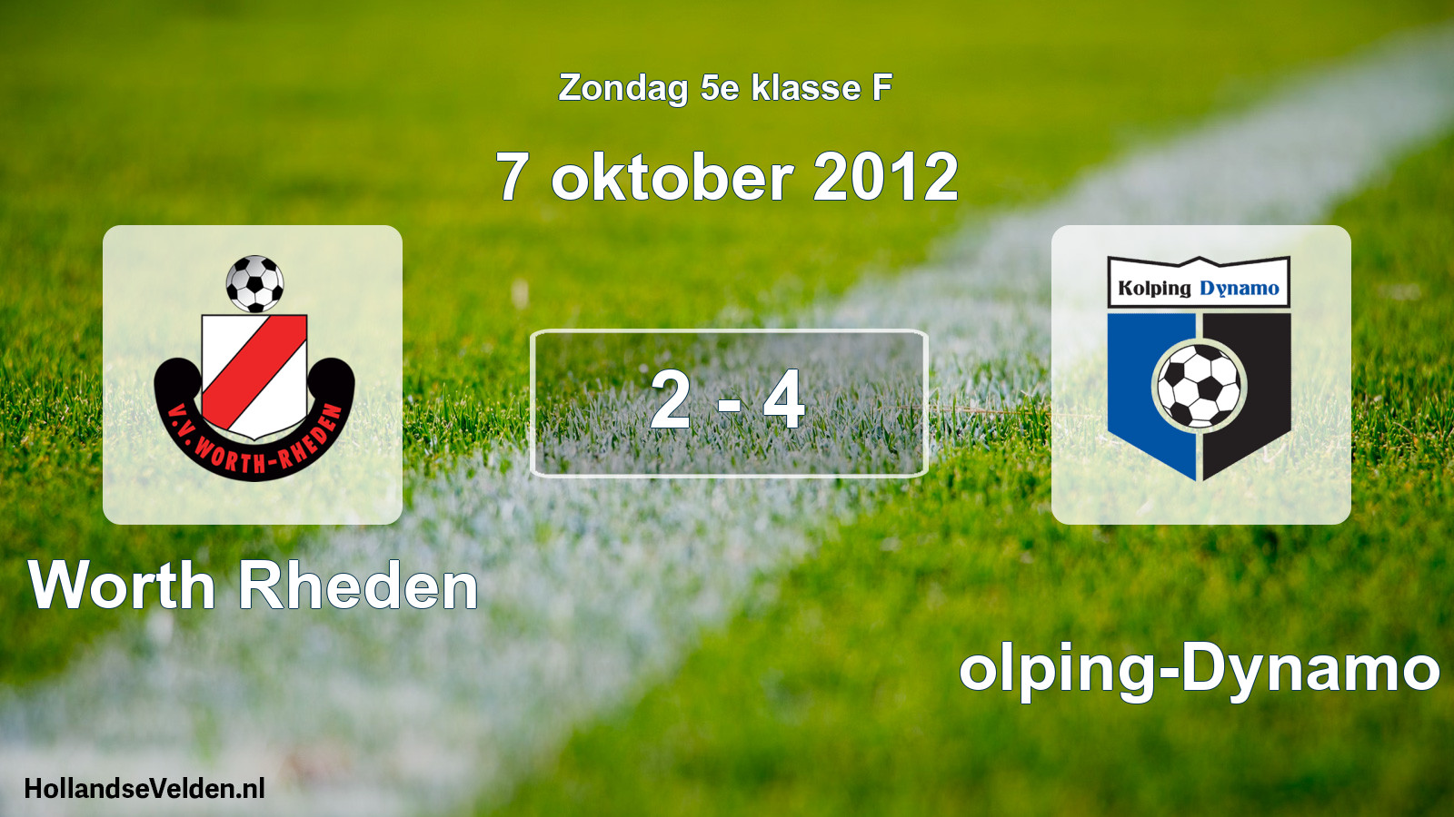 Total number of matches played: Worth Rheden - Kolping-Dynamo 2 - 4 (7 October 2012)