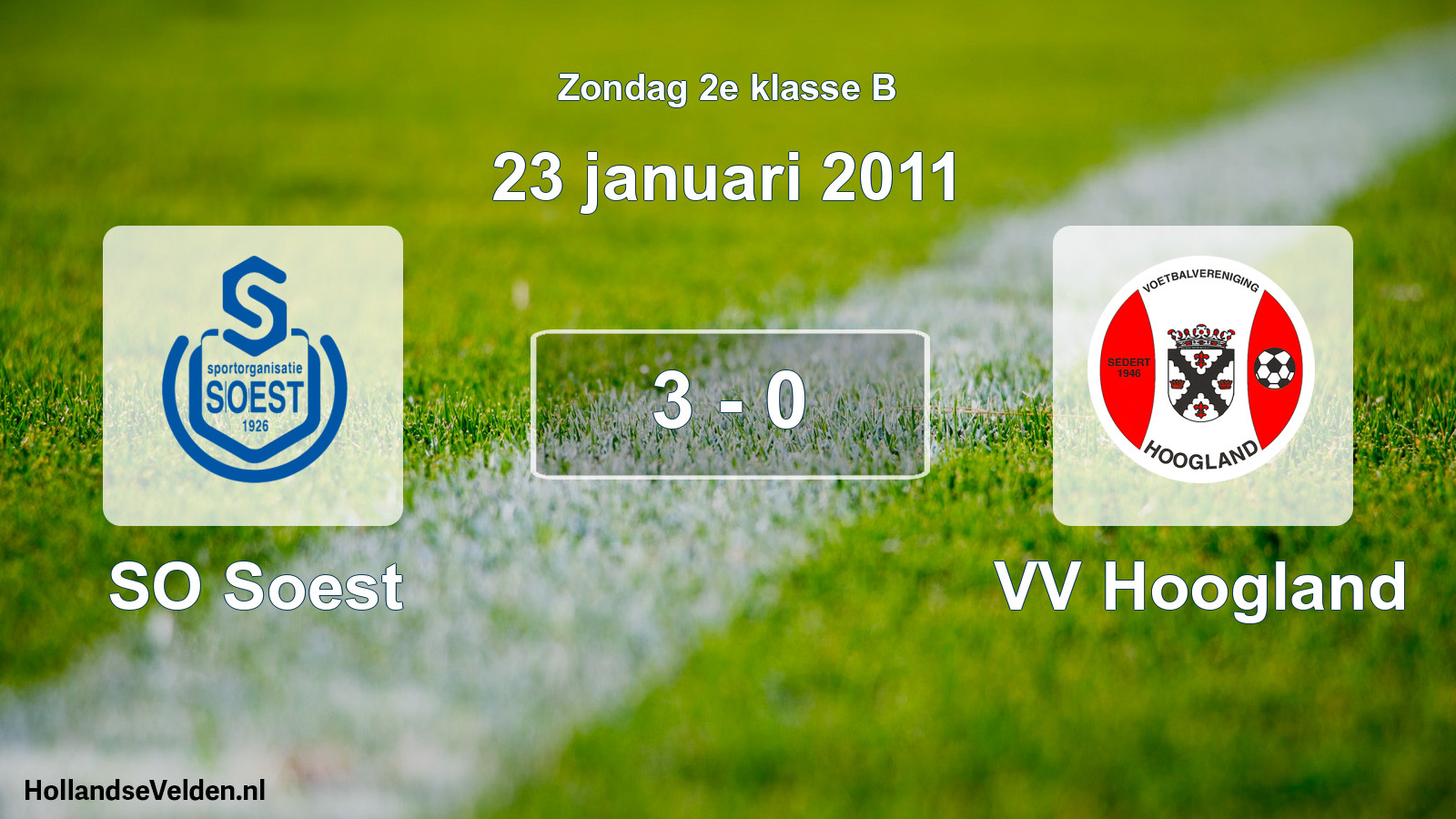 Total number of matches played: SO Soest - VV Hoogland 3 - 0 (23 January 2011)