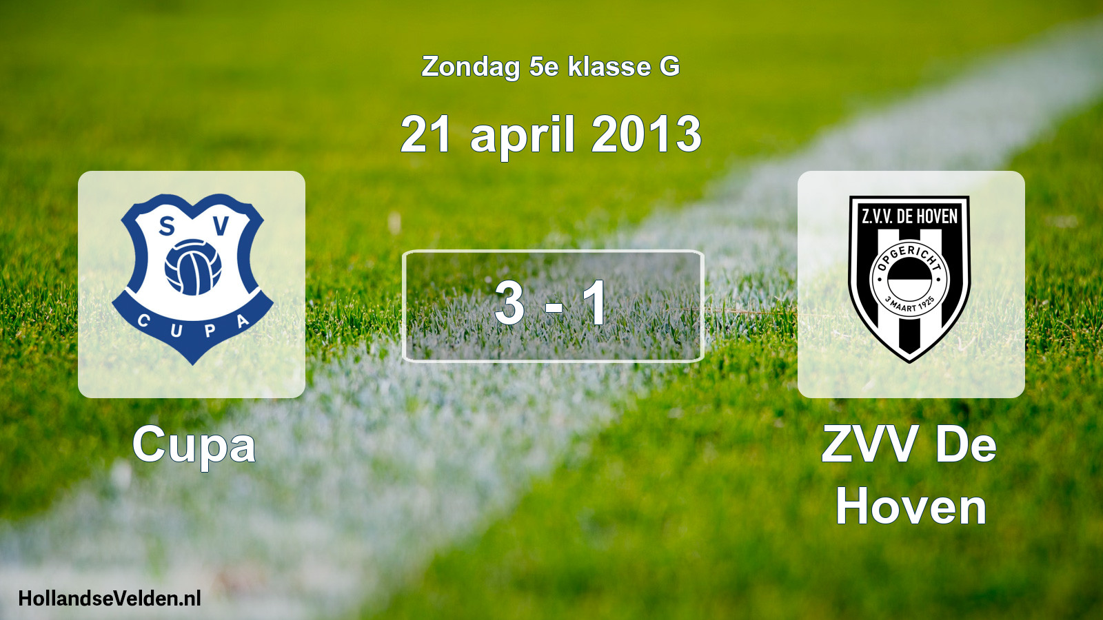 Total number of matches played: Cupa - ZVV De Hoven 3 - 1 (21 April 2013)