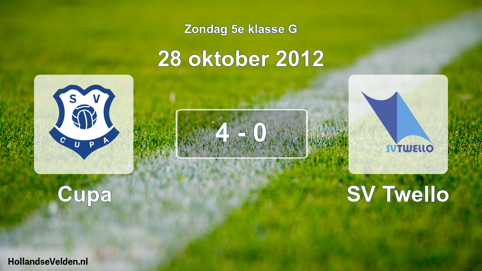Total number of matches played: Cupa - SV Twello 4 - 0 (28 October 2012)