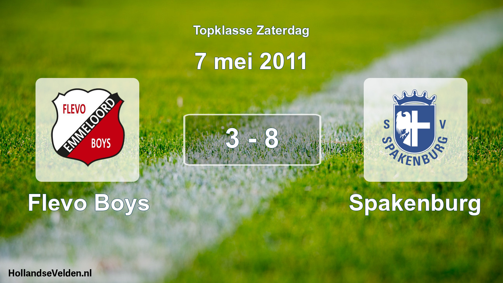 Total number of matches played: Flevo Boys - Spakenburg 3 - 8 (7 May 2011)