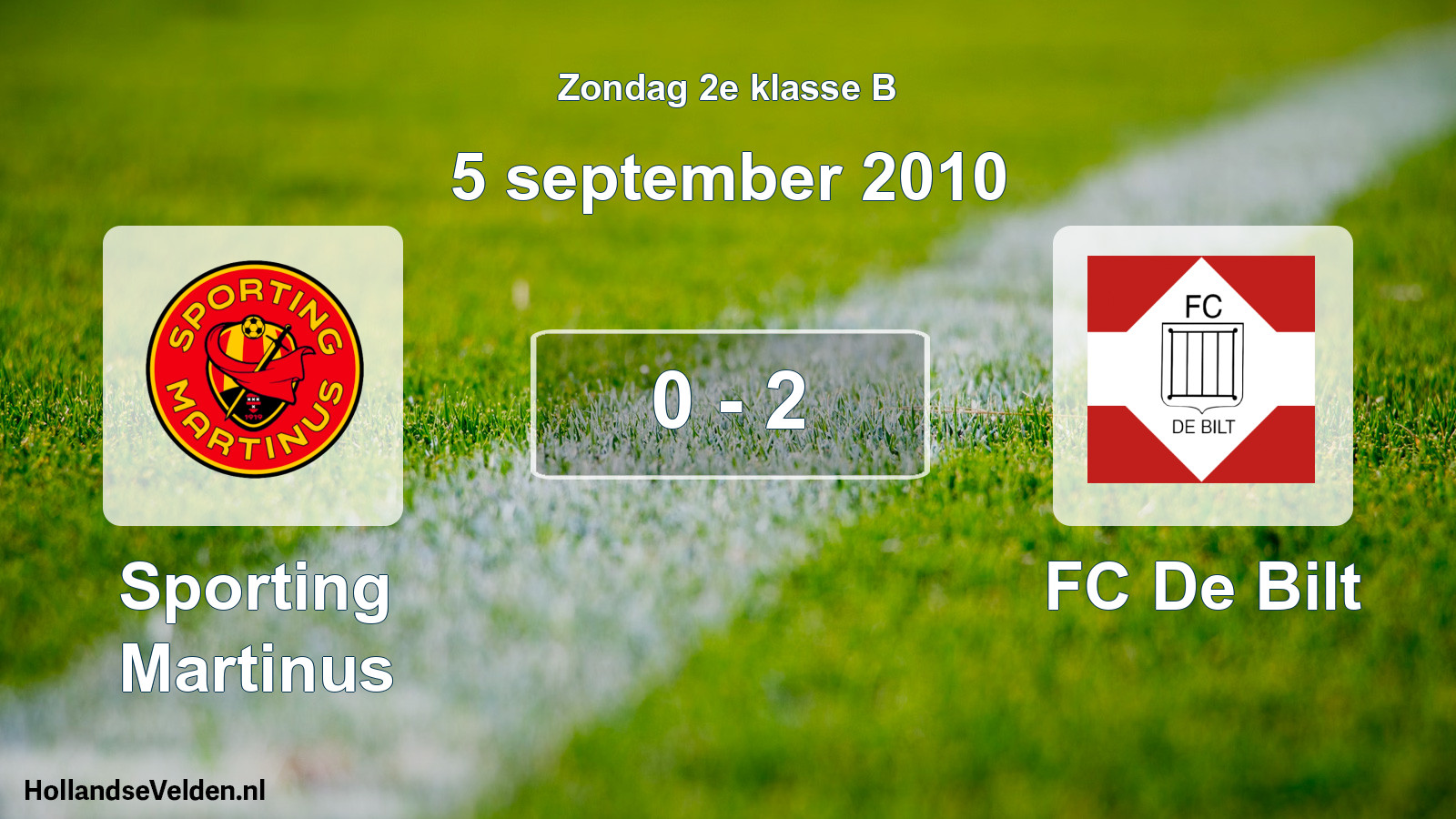 Total number of matches played: Sporting Martinus - FC De Bilt 0 - 2 (5 September 2010)