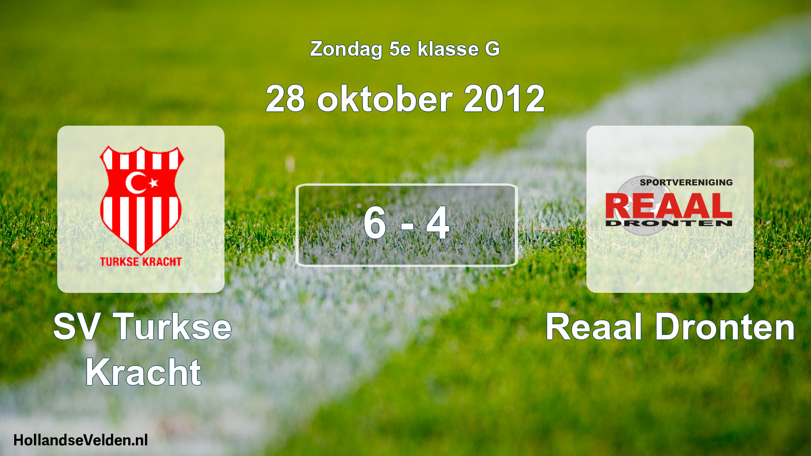 Total number of matches played: SV Turkse Kracht - Reaal Dronten 6 - 4 (28 October 2012)