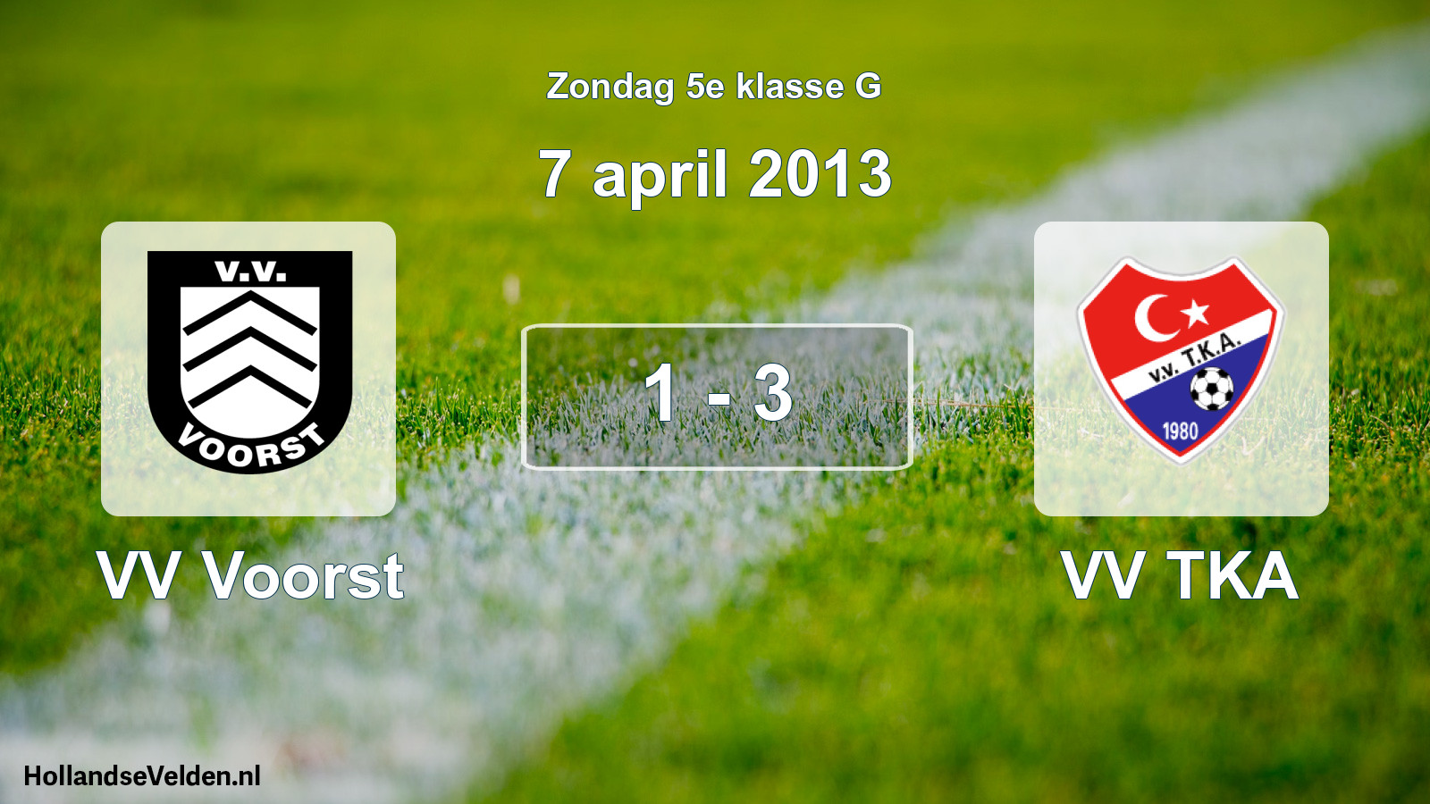 Total number of matches played: VV Voorst - VV TKA 1 - 3 (7 April 2013)