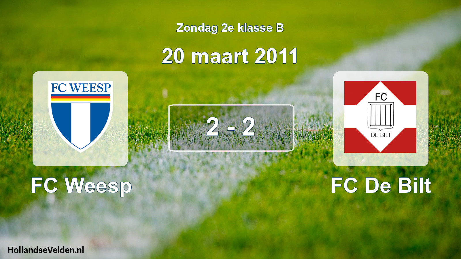 Total number of matches played: FC Weesp - FC De Bilt 2 - 2 (20 March 2011)