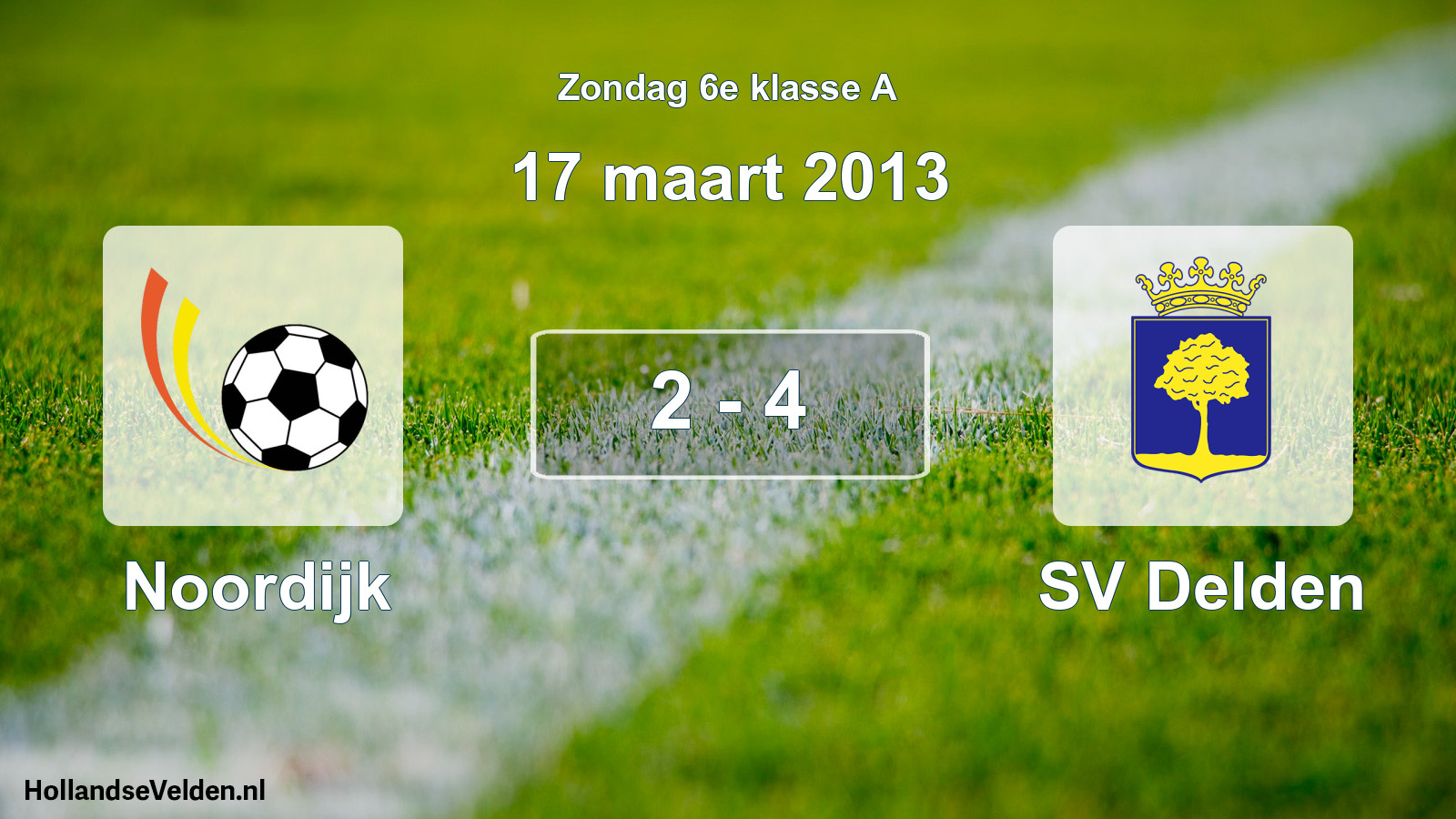 Total number of matches played: Noordijk - SV Delden 2 - 4 (17 March 2013)