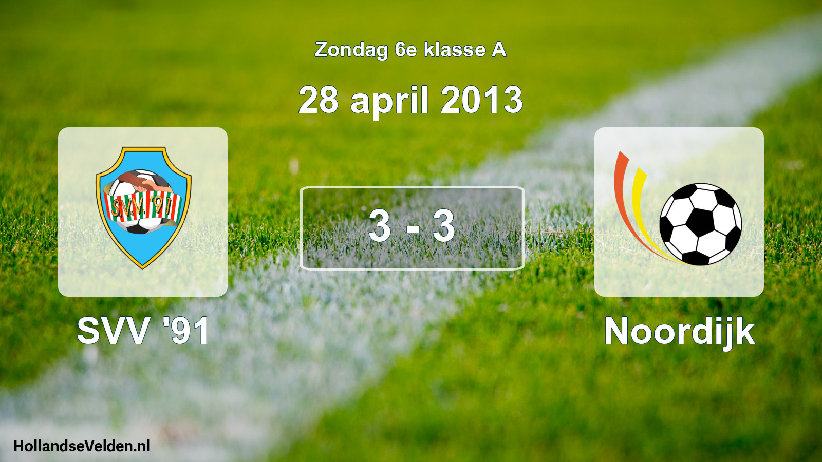 Total number of matches played: SVV '91 - Noordijk 3 - 3 (28 April 2013)