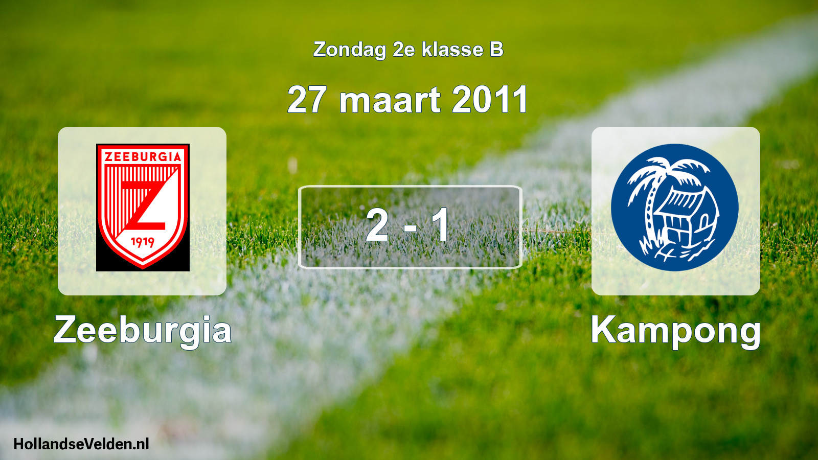 Total number of matches played: Zeeburgia - Kampong 2 - 1 (27 March 2011)