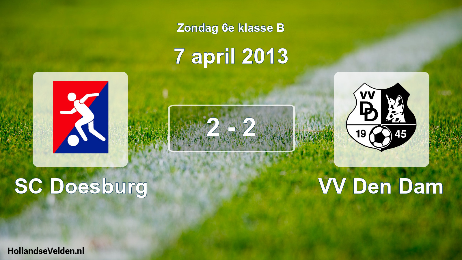 Total number of matches played: SC Doesburg - VV Den Dam 2 - 2 (7 April 2013)
