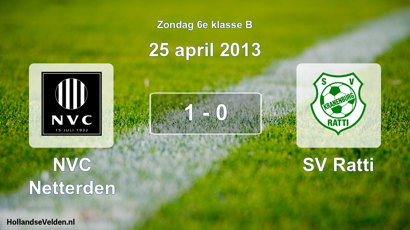 Total number of matches played: NVC Netterden - SV Ratti 1 - 0 (25 April 2013)