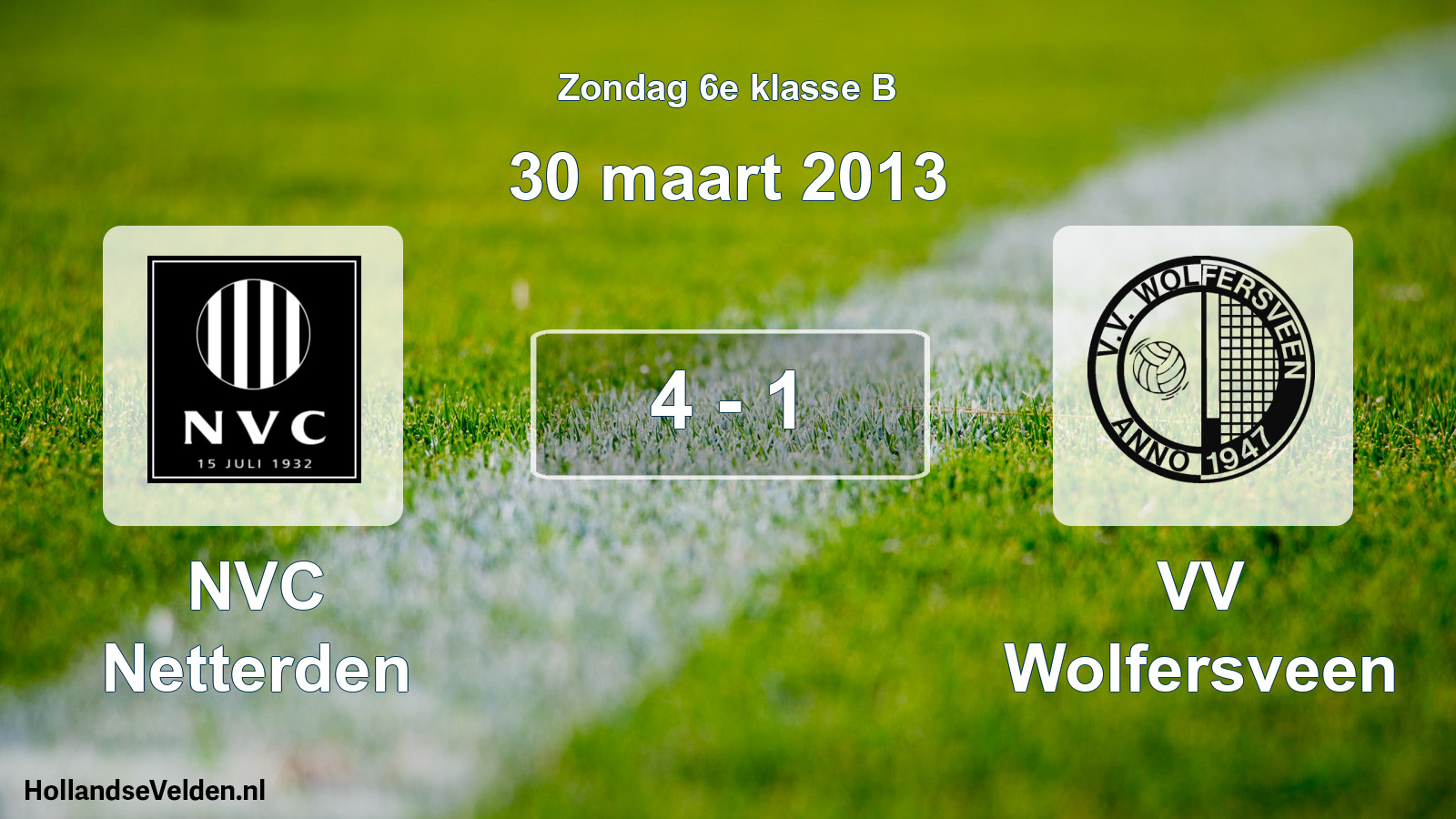 Total number of matches played: NVC Netterden - VV Wolfersveen 4 - 1 (30 March 2013)