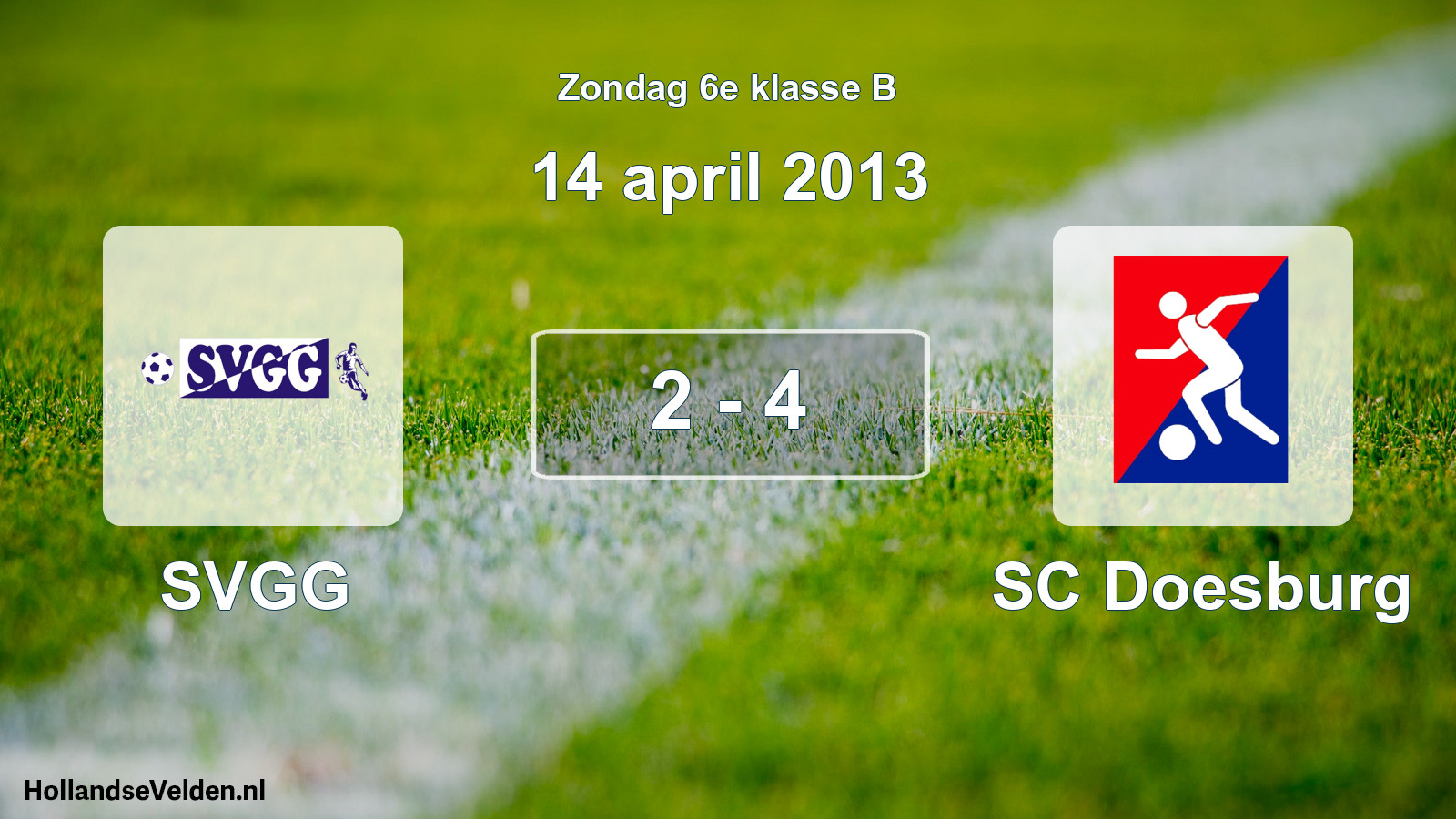 Total number of matches played: SVGG - SC Doesburg 2 - 4 (14 April 2013)