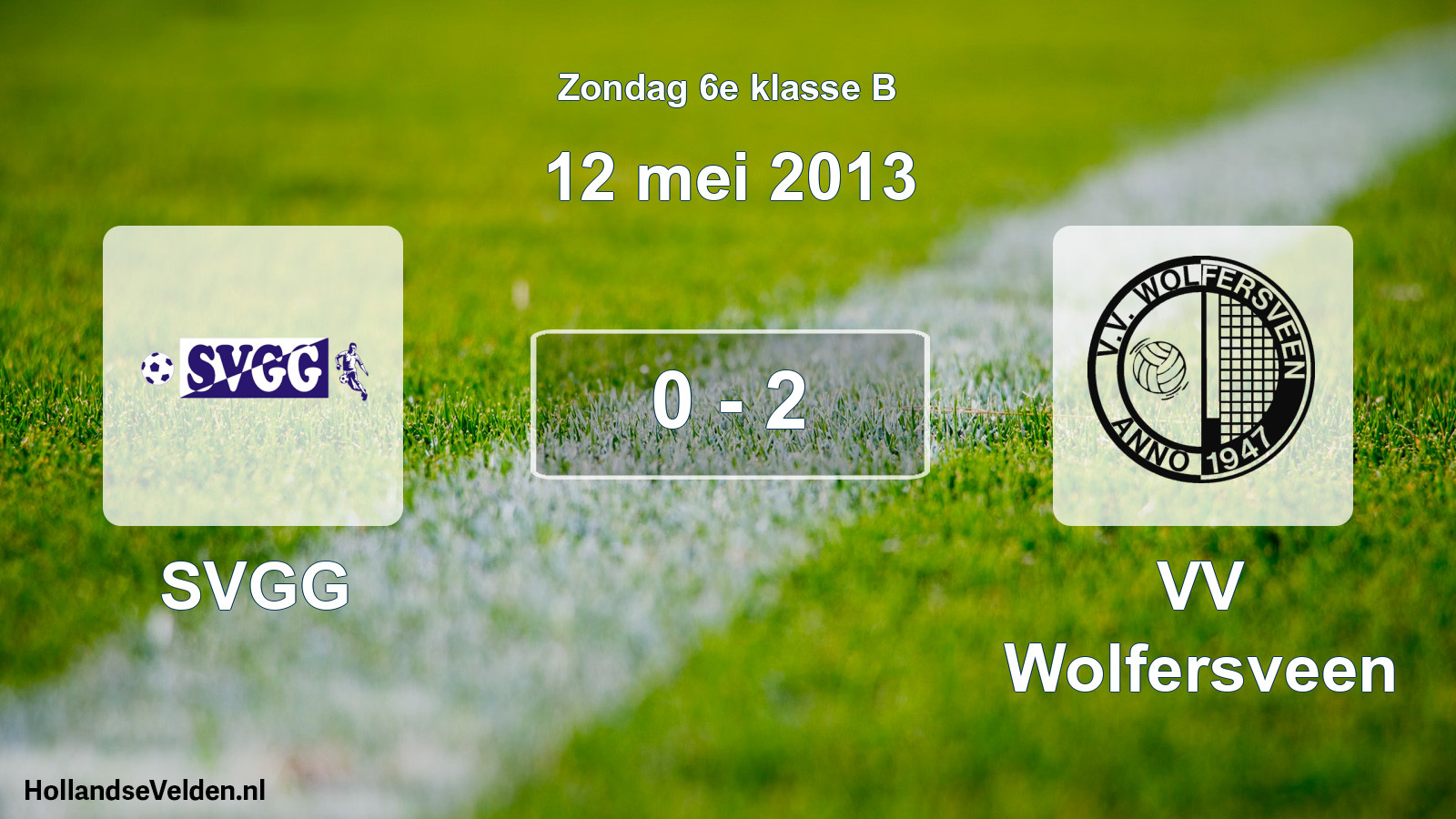 Total number of matches played: SVGG - VV Wolfersveen 0 - 2 (12 May 2013)
