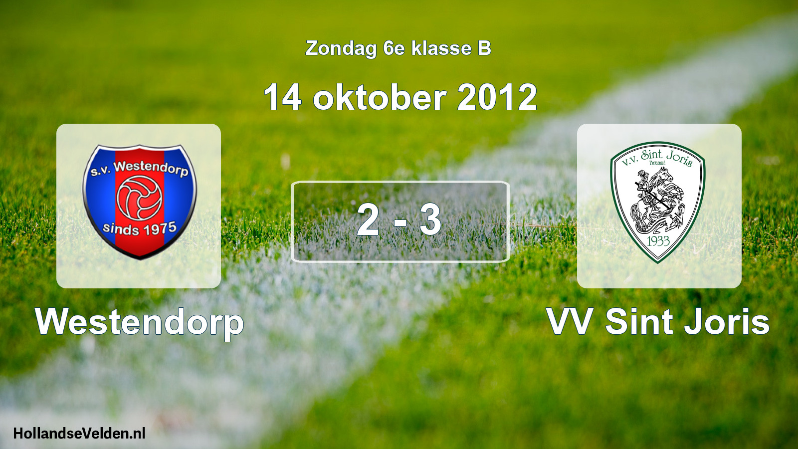 Total number of matches played: Westendorp - VV Sint Joris 2 - 3 (14 October 2012)