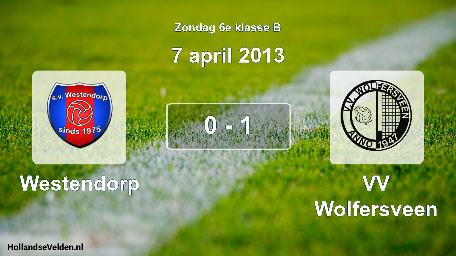 Total number of matches played: Westendorp - VV Wolfersveen 0 - 1 (7 April 2013)