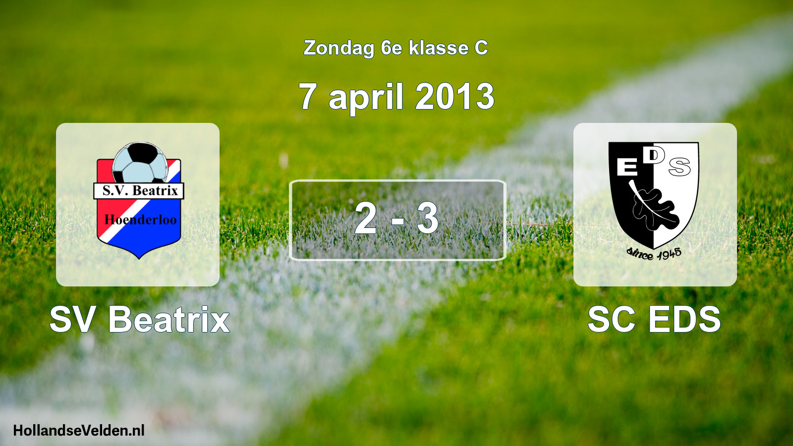 Total number of matches played: SV Beatrix - SC EDS 2 - 3 (7 April 2013)