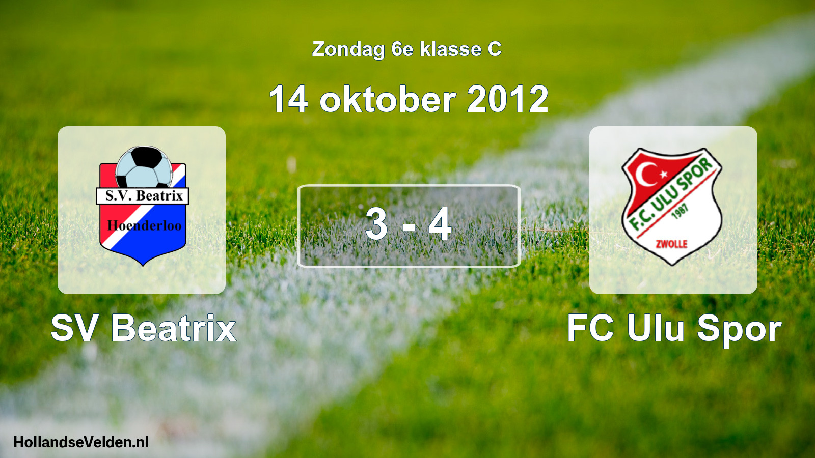 Total number of matches played: SV Beatrix - FC Ulu Spor 3 - 4 (14 October 2012)