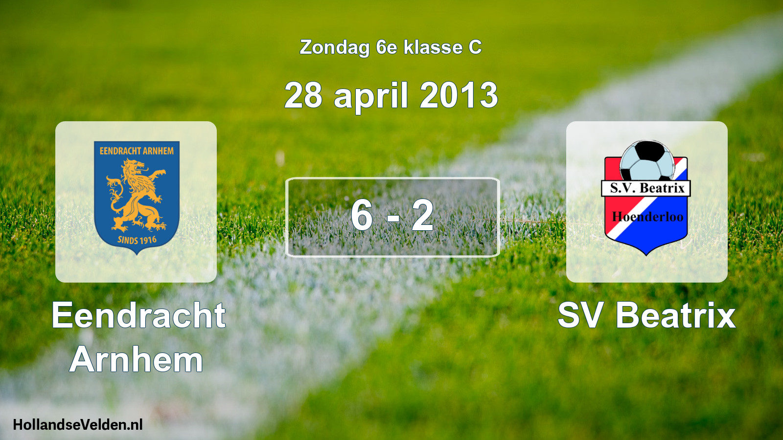 Total number of matches played: Eendracht Arnhem - SV Beatrix 6 - 2 (28 April 2013)