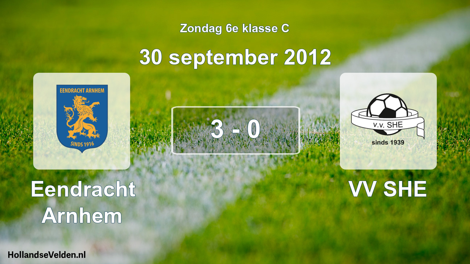 Total number of matches played: Eendracht Arnhem - VV SHE 3 - 0 (30 September 2012)