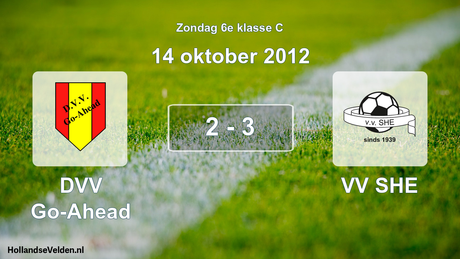 Total number of matches played: DVV Go-Ahead - VV SHE 2 - 3 (14 October 2012)