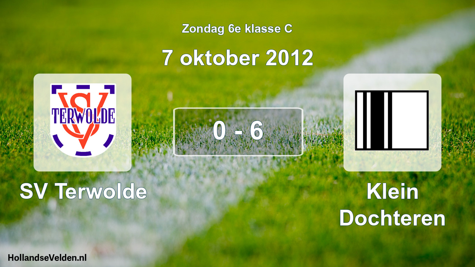 Total number of matches played: SV Terwolde - Klein Dochteren 0 - 6 (7 October 2012)