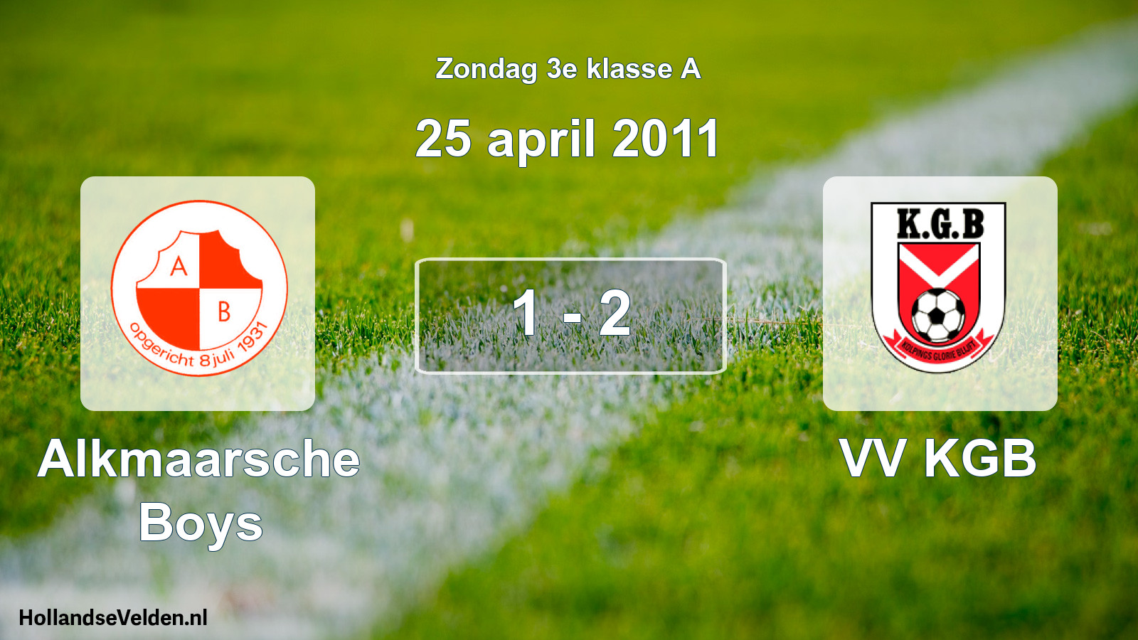 Total number of matches played: Alkmaarsche Boys - VV KGB 1 - 2 (25 April 2011)