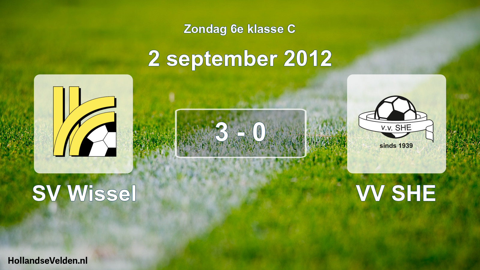 Total number of matches played: SV Wissel - VV SHE 3 - 0 (2 September 2012)