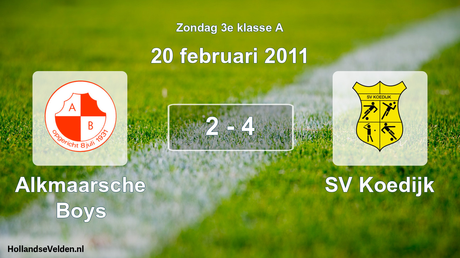 Total number of matches played: Alkmaarsche Boys - SV Koedijk 2 - 4 (20 February 2011)