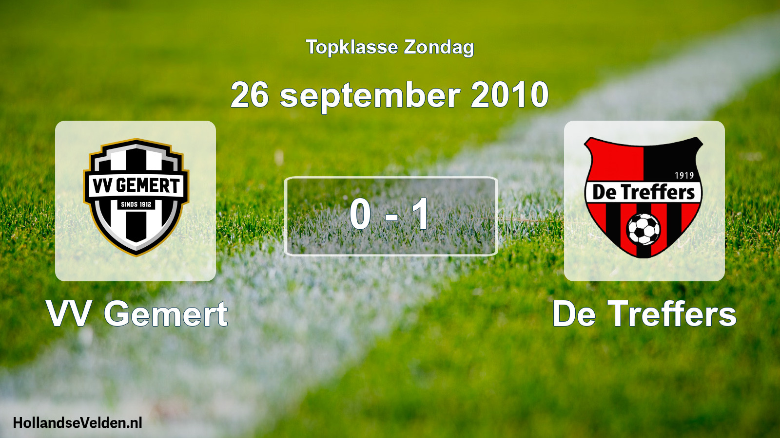 Total number of matches played: VV Gemert - De Treffers 0 - 1 (26 September 2010)