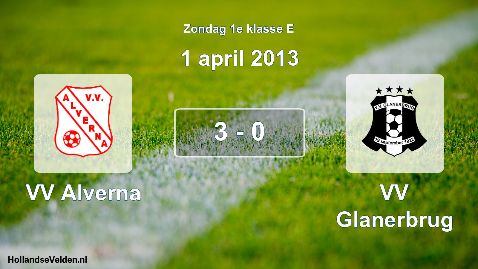 Total number of matches played: VV Alverna - VV Glanerbrug 3 - 0 (1 April 2013)
