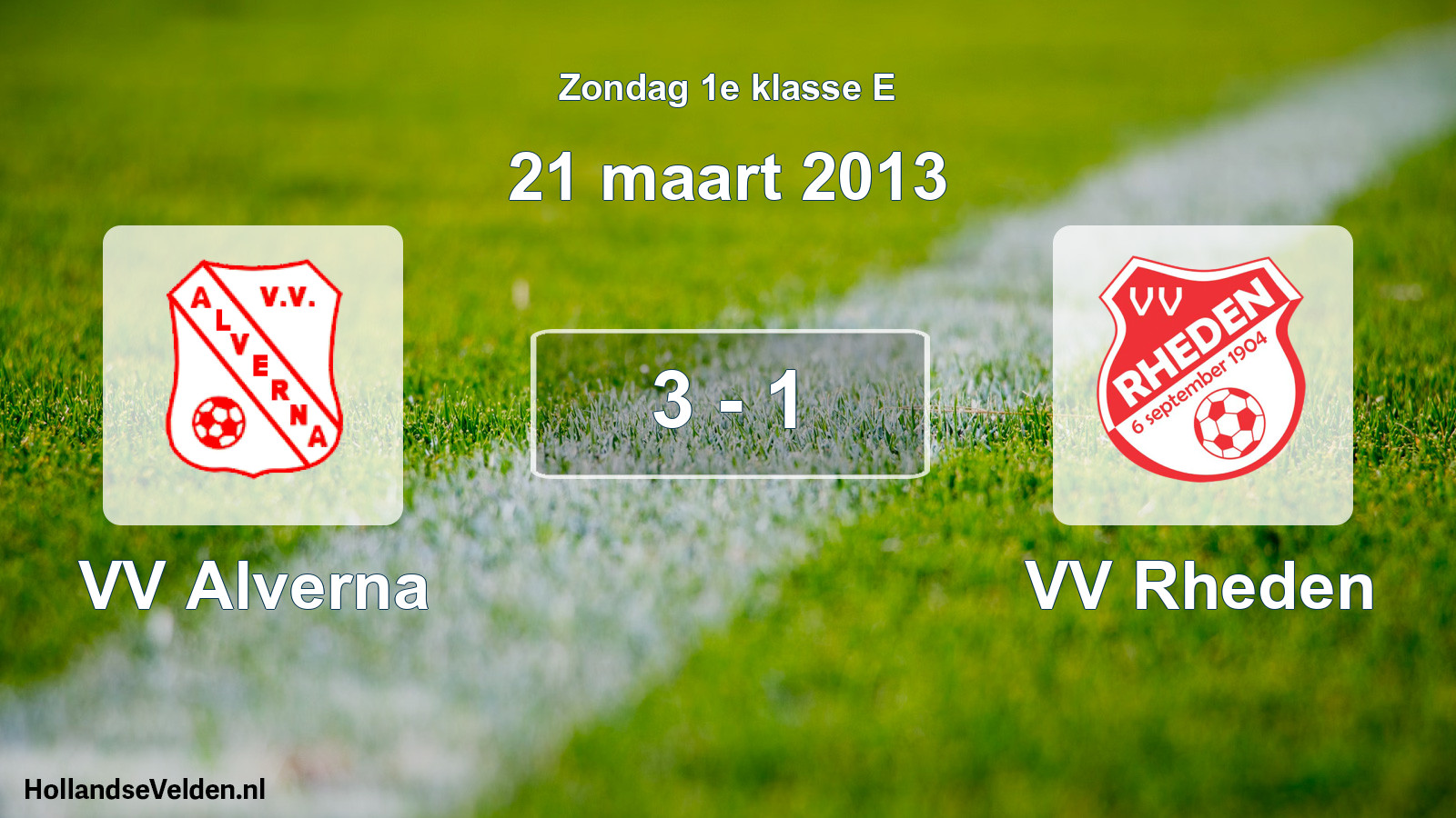Total number of matches played: VV Alverna - VV Rheden 3 - 1 (21 March 2013)