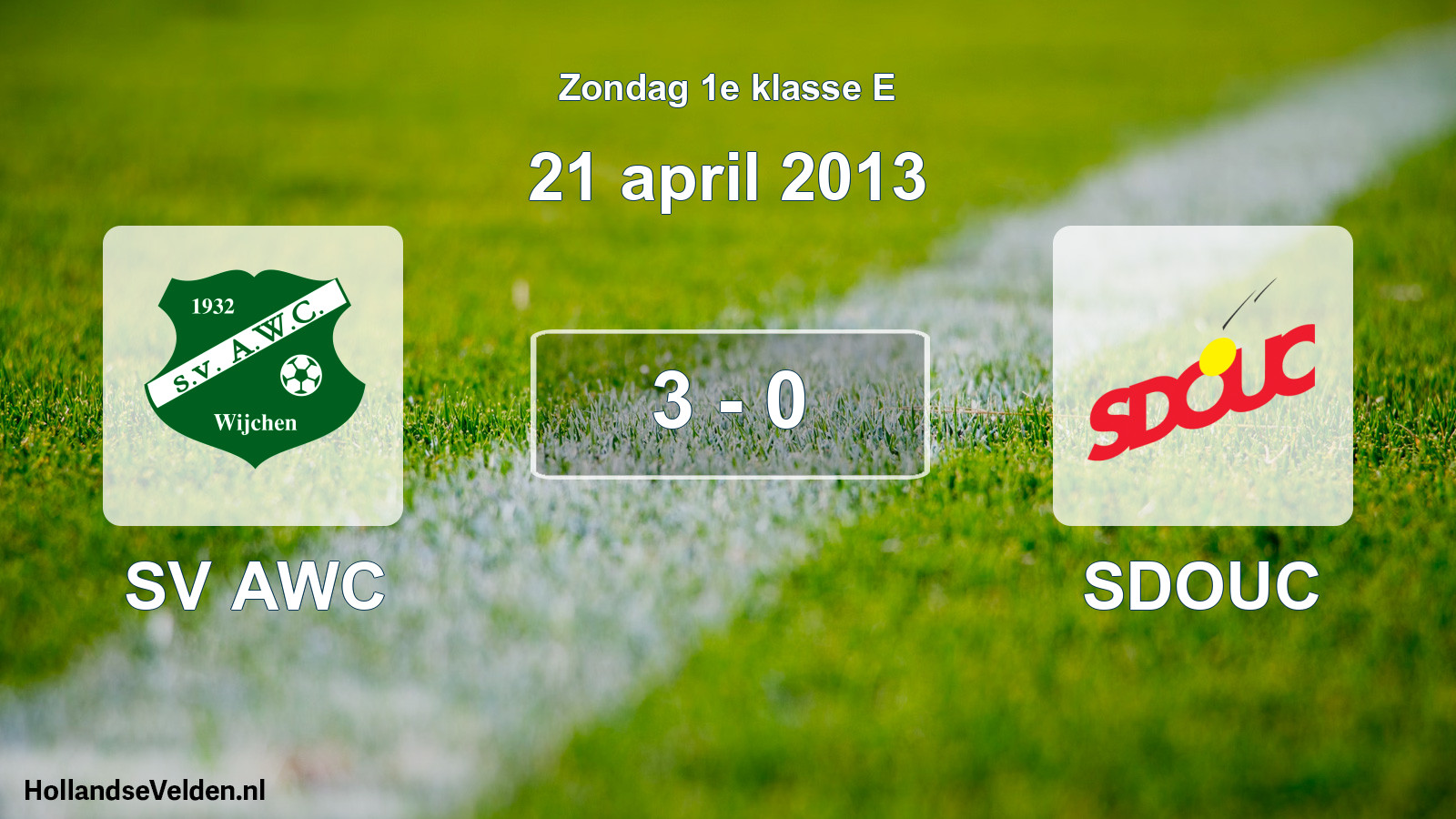 Total number of matches played: SV AWC - SDOUC 3 - 0 (21 April 2013)