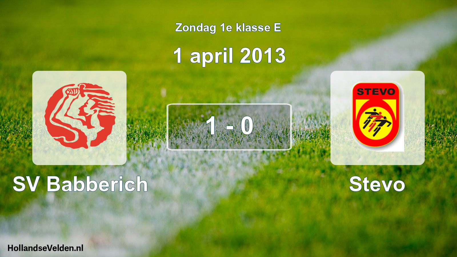 Total number of matches played: SV Babberich - Stevo 1 - 0 (1 April 2013)