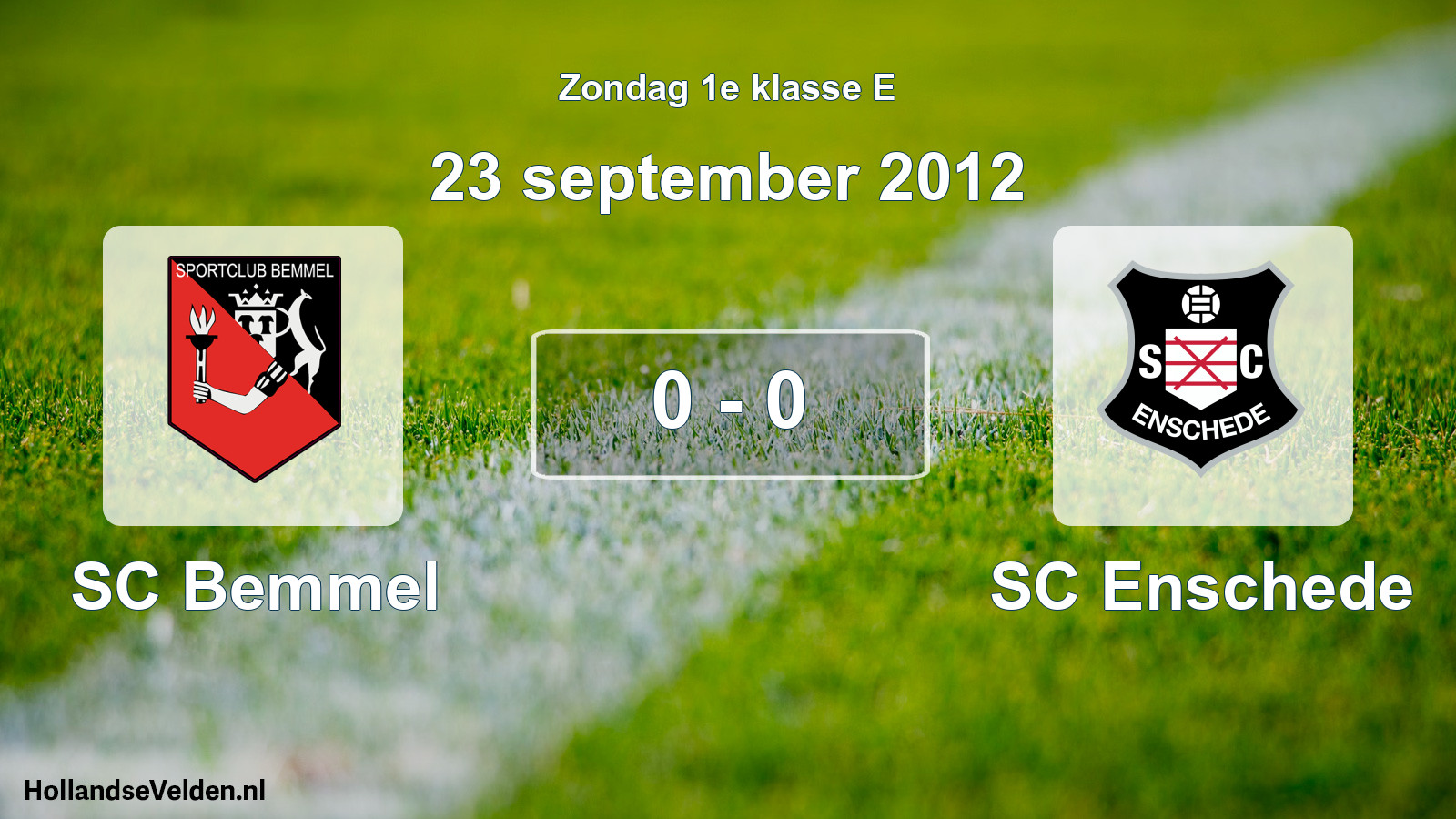 Total number of matches played: SC Bemmel - SC Enschede 0 - 0 (23 September 2012)