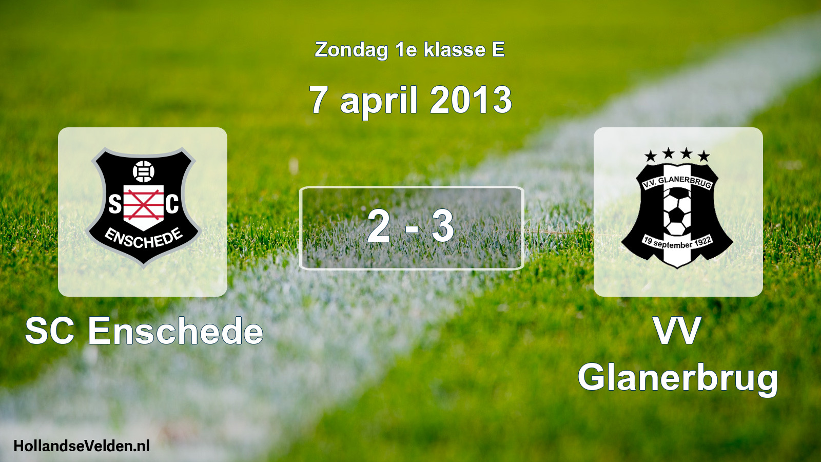 Total number of matches played: SC Enschede - VV Glanerbrug 2 - 3 (7 April 2013)