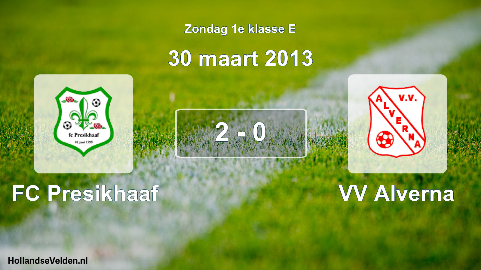 Total number of matches played: FC Presikhaaf - VV Alverna 2 - 0 (30 March 2013)