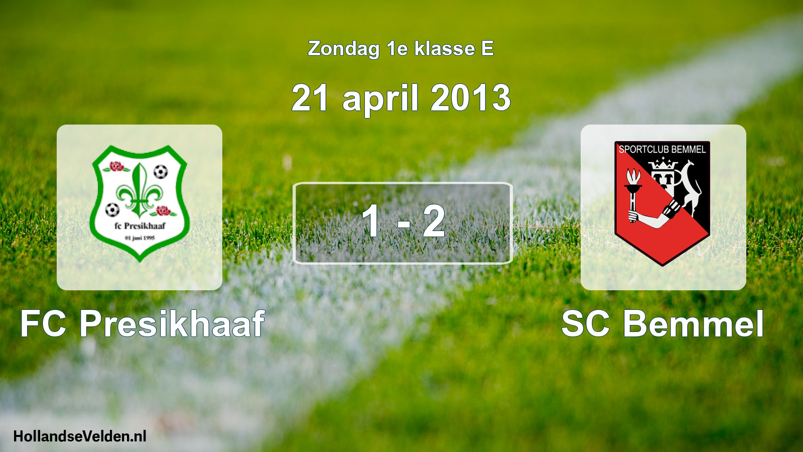 Total number of matches played: FC Presikhaaf - SC Bemmel 1 - 2 (21 April 2013)
