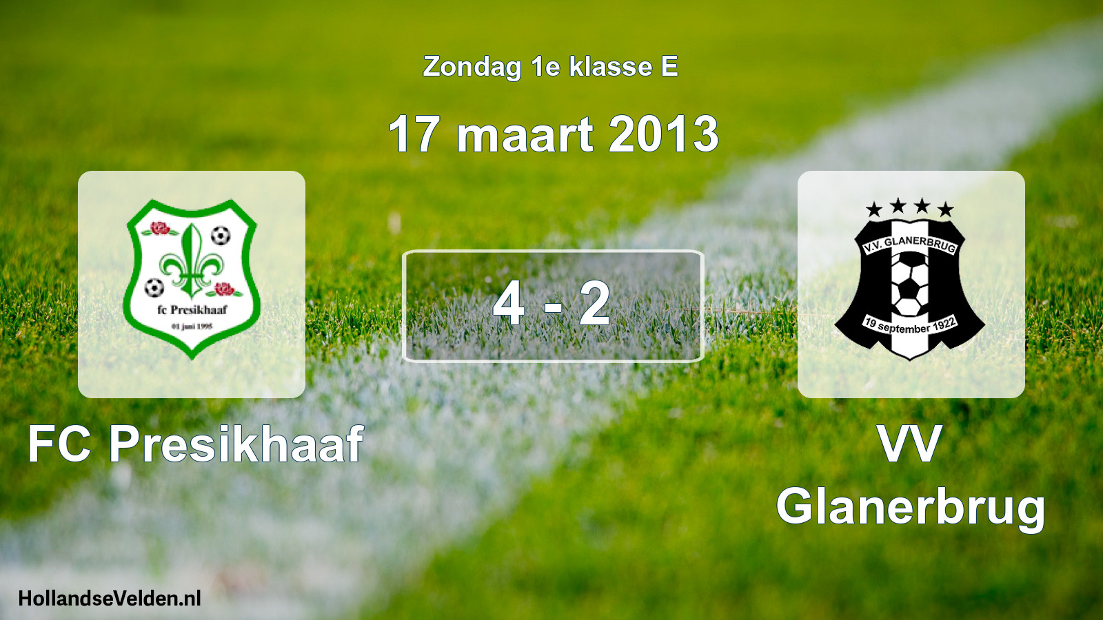 Total number of matches played: FC Presikhaaf - VV Glanerbrug 4 - 2 (17 March 2013)