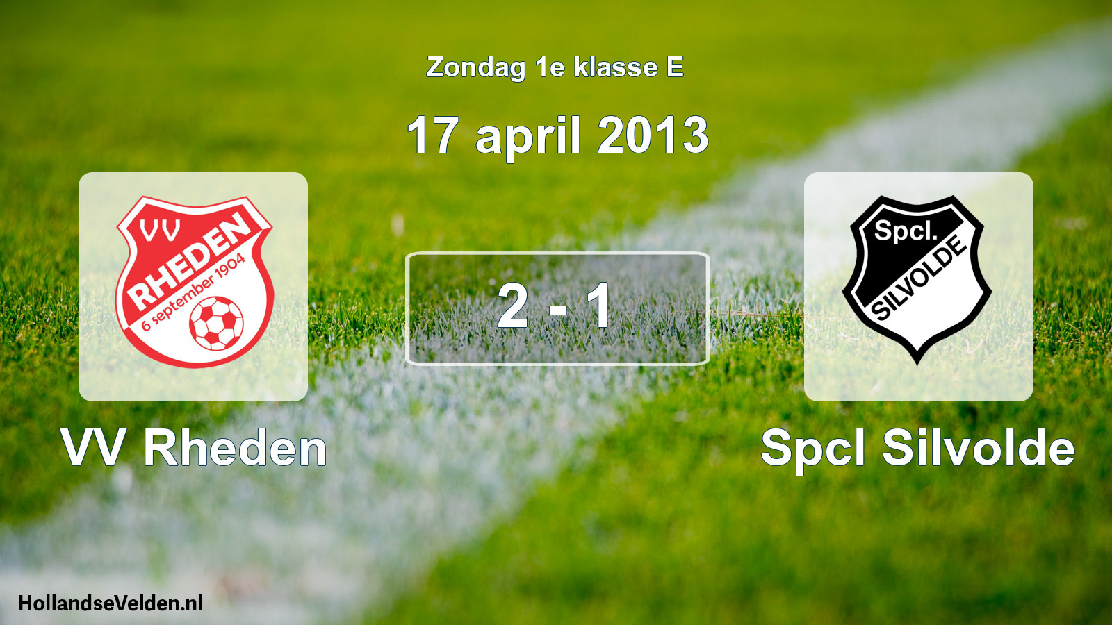 Total number of matches played: VV Rheden - Spcl Silvolde 2 - 1 (17 April 2013)