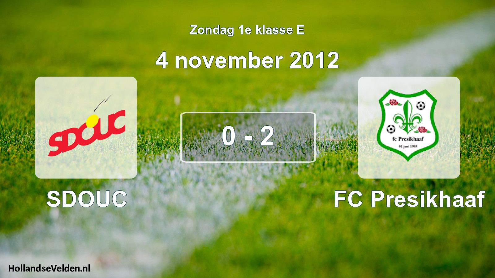 Total number of matches played: SDOUC - FC Presikhaaf 0 - 2 (4 November 2012)
