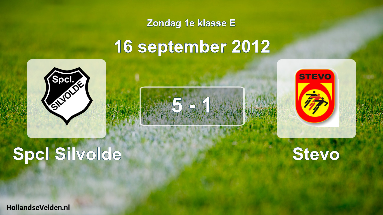 Total number of matches played: Spcl Silvolde - Stevo 5 - 1 (16 September 2012)