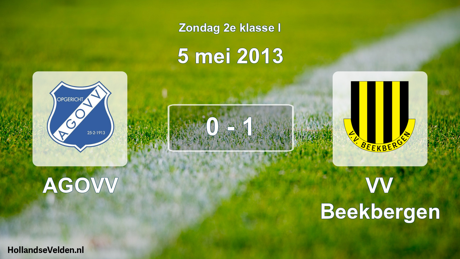 Total number of matches played: AGOVV - VV Beekbergen 0 - 1 (5 May 2013)