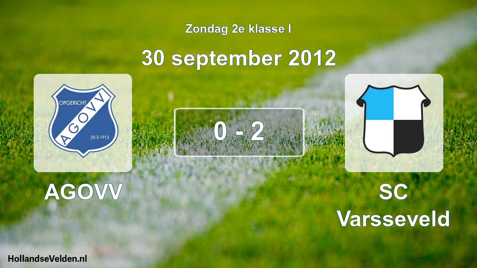 Total number of matches played: AGOVV - SC Varsseveld 0 - 2 (30 September 2012)