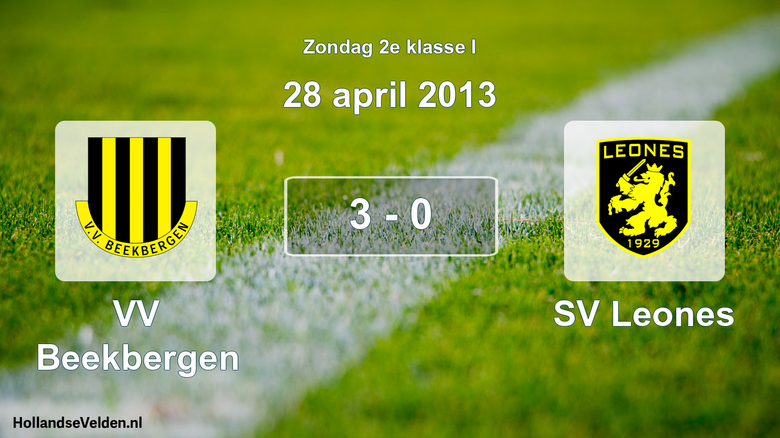 Total number of matches played: VV Beekbergen - SV Leones 3 - 0 (28 April 2013)