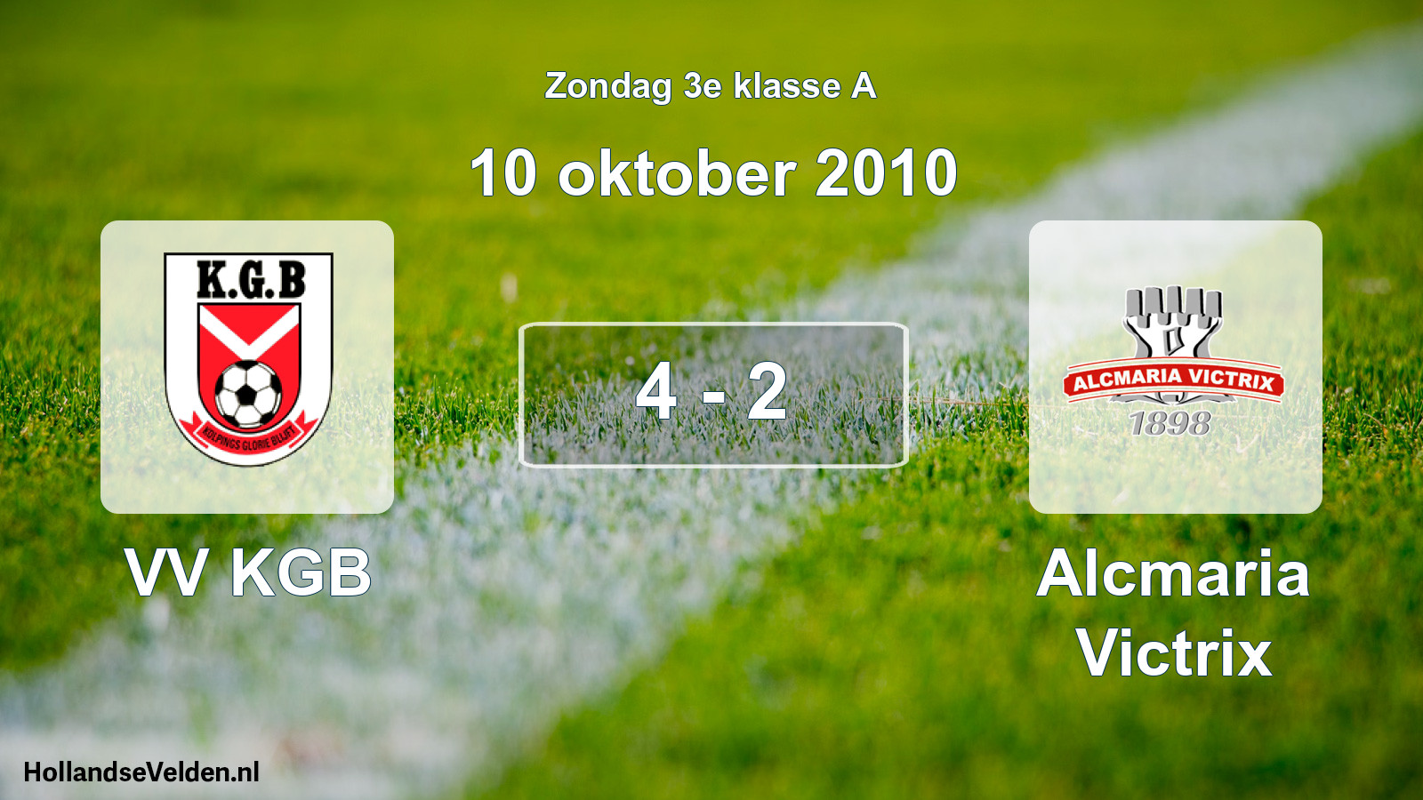 Total number of matches played: VV KGB - Alcmaria Victrix 4 - 2 (10 October 2010)