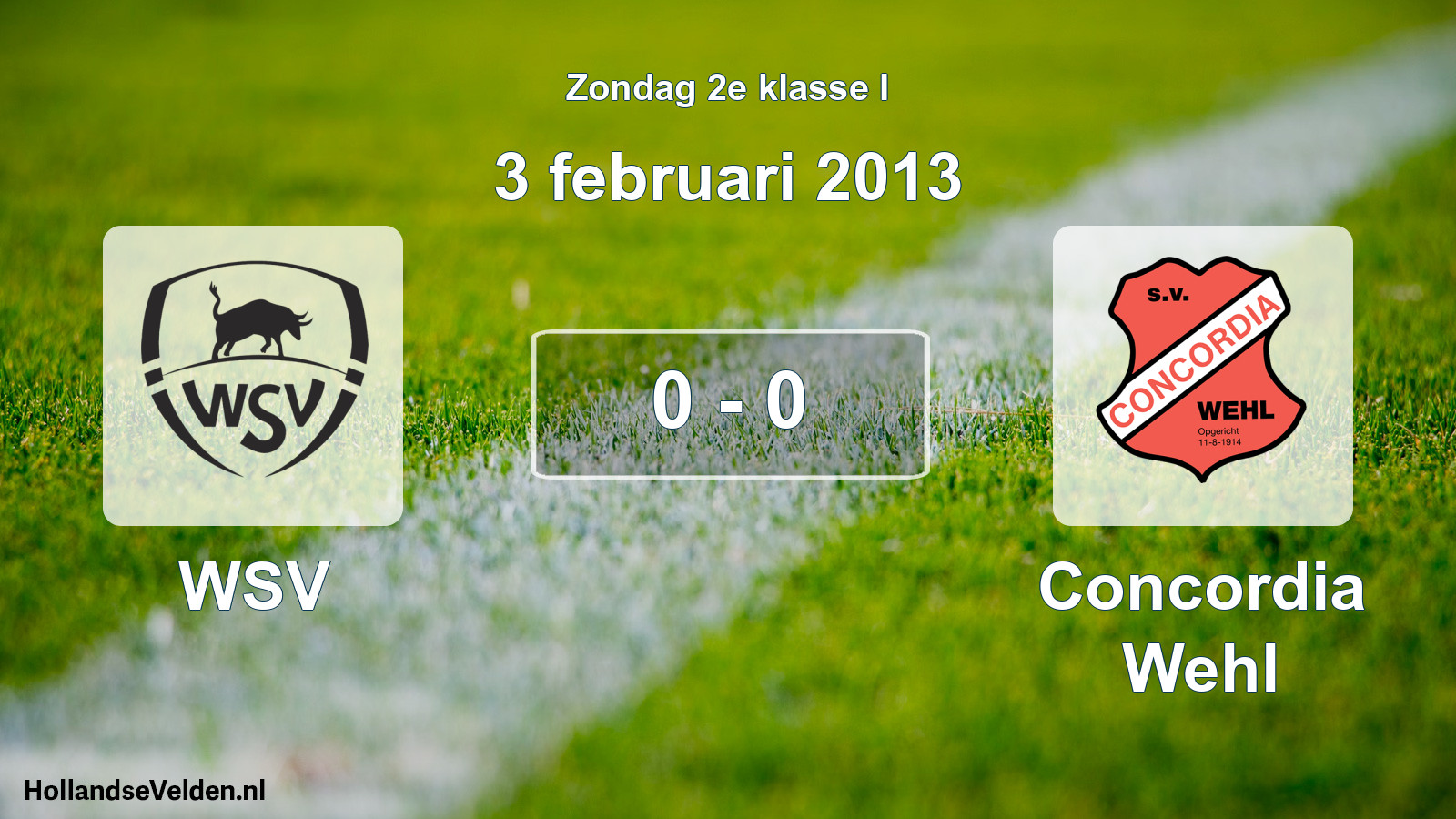 Total number of matches played: WSV - Concordia Wehl 0 - 0 (3 February 2013)