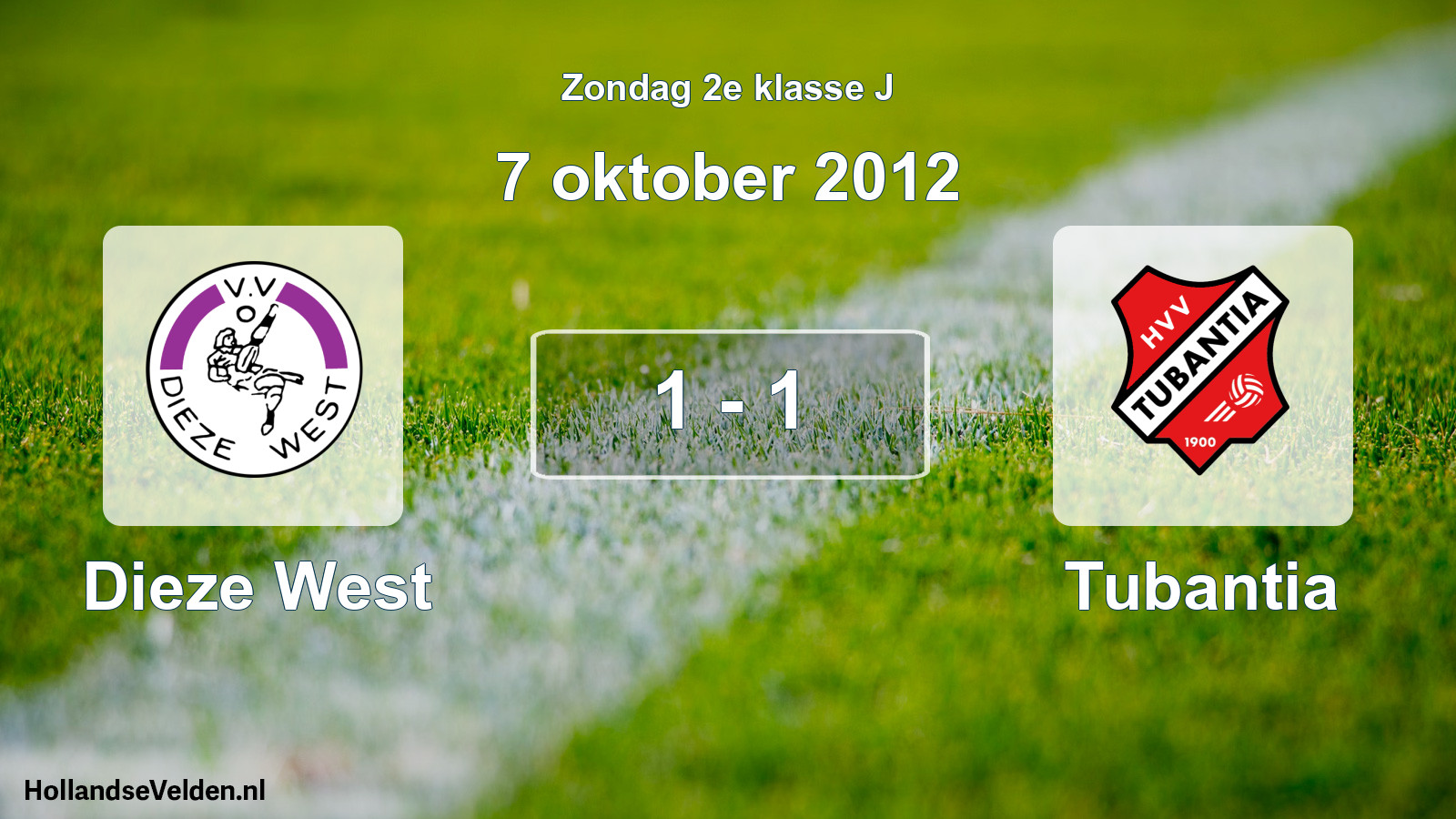 Total number of matches played: Dieze West - Tubantia 1 - 1 (7 October 2012)